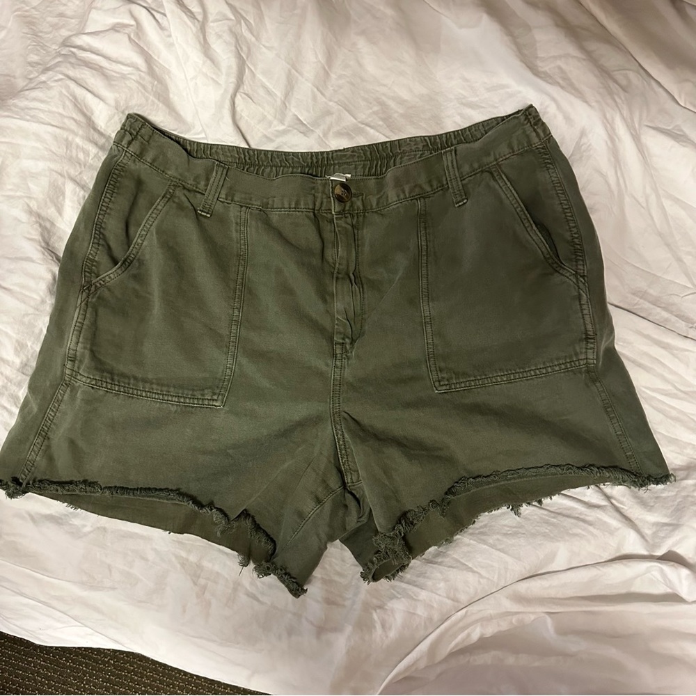 Aerie Army Green Jean Shorts